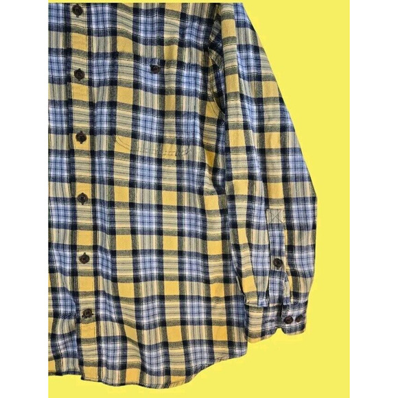 Duluth Trading Co Casual Shirt Men Size L Button Long Sleeve Blue,‎ Yellow. - Picture 6 of 8